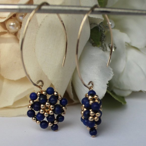 Lapis Lazuli and 14kt Gold Filled Dangle Earrings - Picture 13 of 16